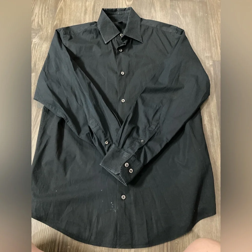 Banana Republic‎ Black Medium Button Down Shirt 15-15.5